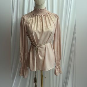 Worthington Pink and gold metallic blouse